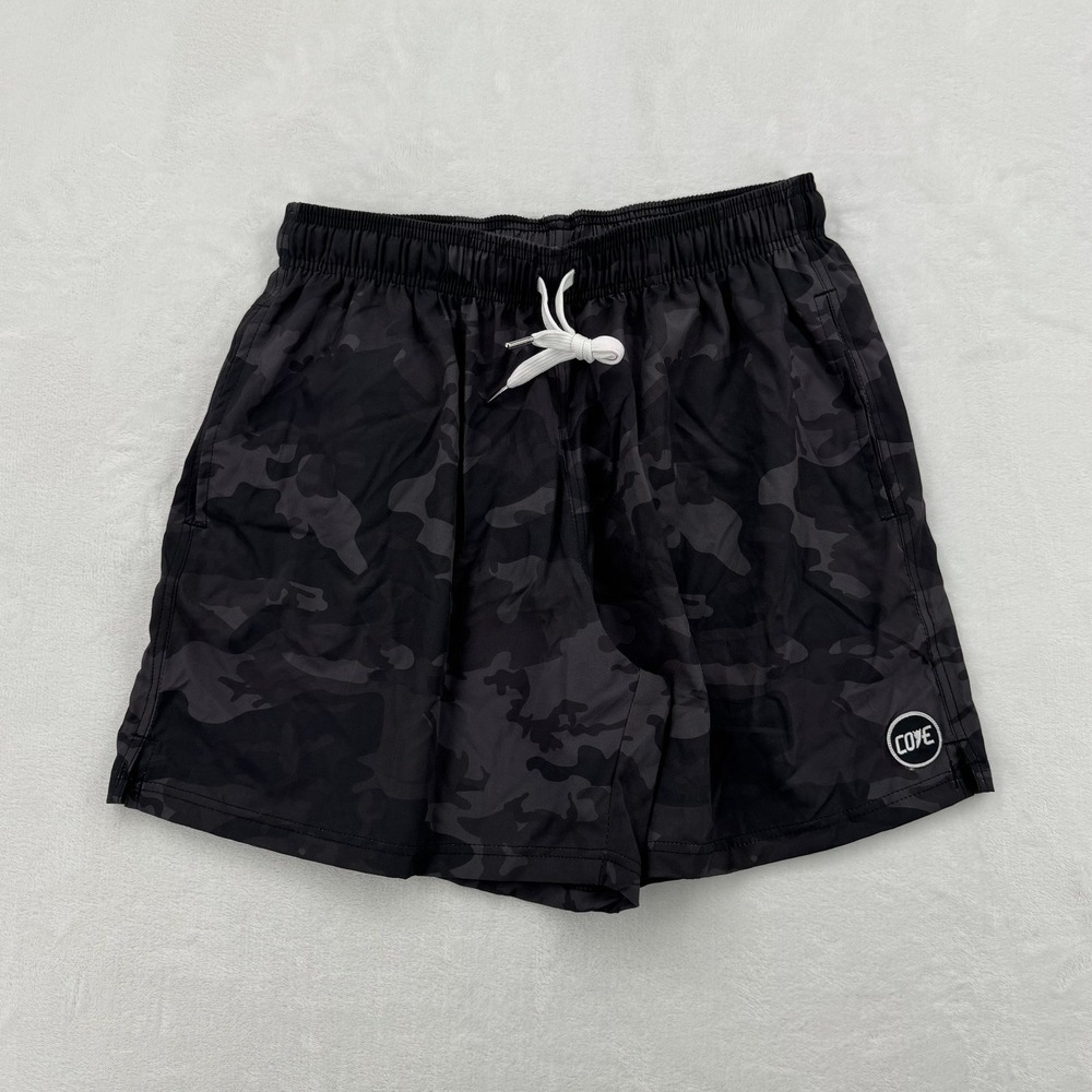 Cove Swim Trunks Mens 36 Black Camo Like New Drawstring Athletic Shorts